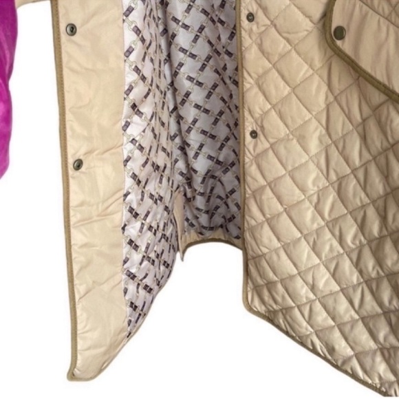 TALBOTS Quilted Knee Length Snap Closure Jacket Size Medium - Picture 9 of 11